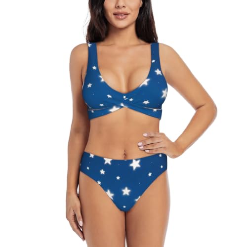 Bikini croisé réfléchissant maillot de bain deux pièces coussinets amovibles
