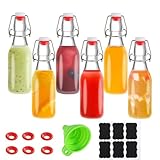 6 Pack 8.5oz Flip Top Glass Bottles,8.5oz swing top glass bottles with airtight lids for Home Brewing,2nd Fermentation,Kombucha,Kefir,Vanilla Extract,Juice,Tea,Beverages,Soda,Oils,Vinegar,Limoncello