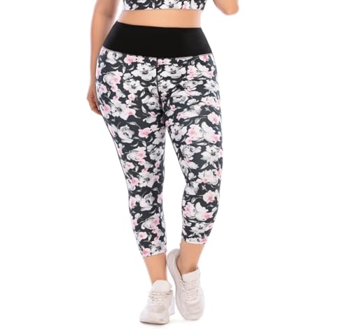 Conjunto de ropa deportiva estampada para mujer mallas capri y pantalones cortos atléticos