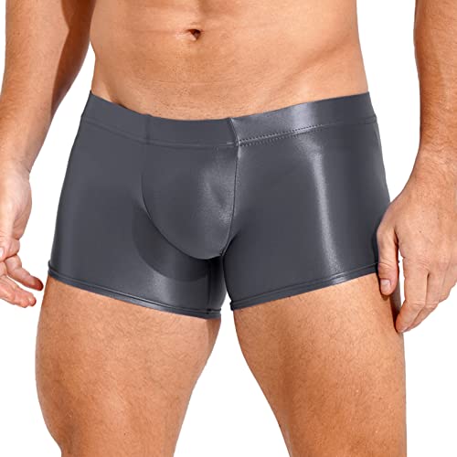 Men's Breathable Ice Silk Boxer Briefs Cool Elastic Nylon Trunk Transparent Stretch Panties