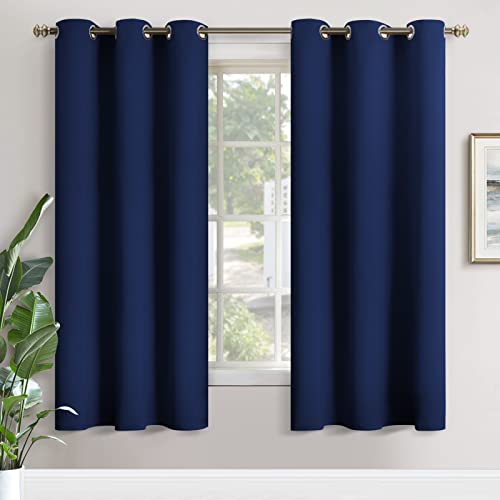 Image of YoungsTex Navy Blue Blackout Curtains 72 Inches Length for Bedroom - Thermal Insulated with Grommet Room Darkening Window Drapes for Living Room, 2 Panels, 42 x 72 Inch
