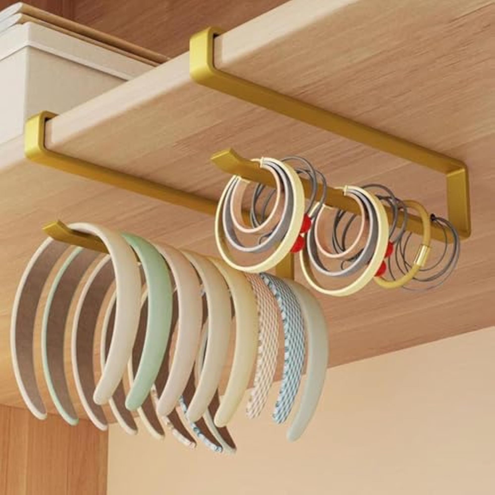 Wall Hanging Hairband Organizer, No-Drill Jewelry Holder