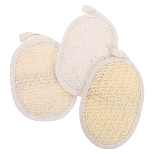 WATIIFUFU Esponjas Exfoliantes Naturales de Lufa 3 Unidades (sisál, Cáñamo y Esponja Vegetal) para Baño y Ducha, Depurador Corporal Vegetal Exfoliante para Limpieza Profunda y