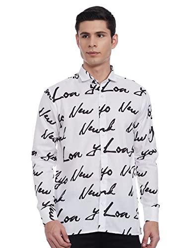 Image of WOMEN'S DEZIER Men's Regular Shirt (4925S-2000-white Multicolor Large)