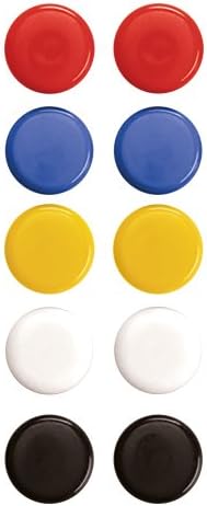 magnetoplan ferroscript 16662 Magnets, Pack of 10, Diameter 20 mm, Assorted Colours
