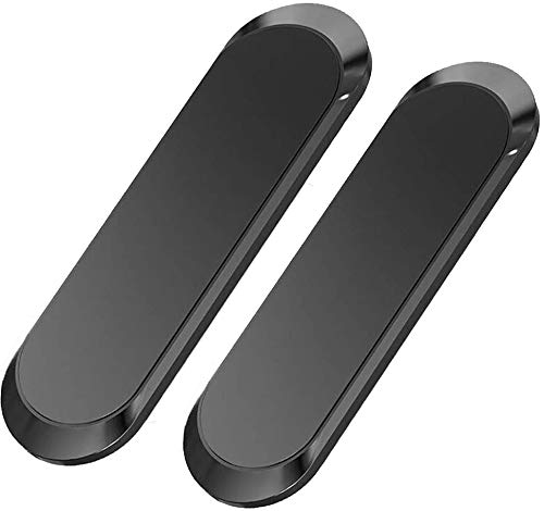 SALEX Flat Magnetic Phone Mounts 2 Pack. Black Cell Phone Holder for Car Dashboard, Wall, Truck. Universal Stick on iPad Wall Magnet Mount Kit for Tablets, Smartphones. Magnetic Phone Mount for iPhone