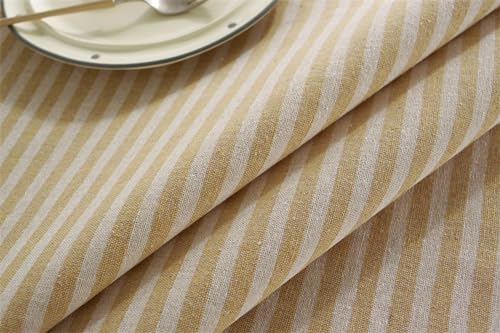 Nappe de table beige à rayures texturées 140x250 de haute qualité - 7