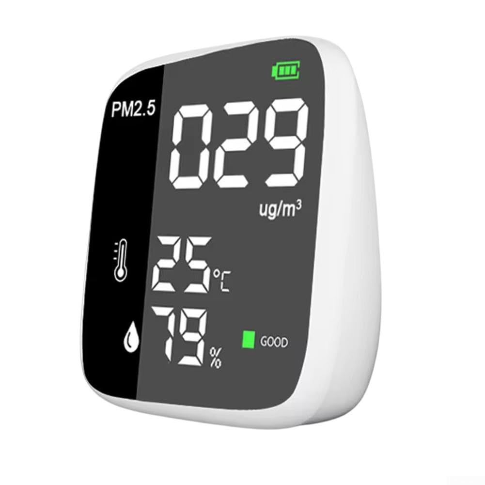 PM2.5 Rilevatore di qualità dell'aria, rilevatore di gas, temperatura e umidità, rilevatore di polvere PM2.5, strumento di test della qualità dell'aria per ambienti interni, casa, ufficio