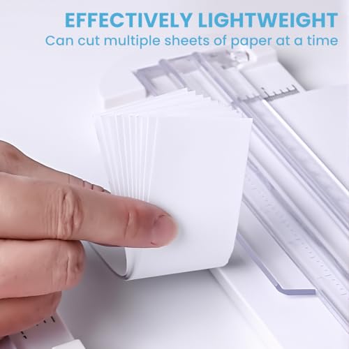 Image of 4-in-1 Paper Cutter and Trimmer with Straight, Wave, Dotted & Crease Blades, Precision Craft Cutting Tool for Scrapbooking, Card Making & DIY Projects