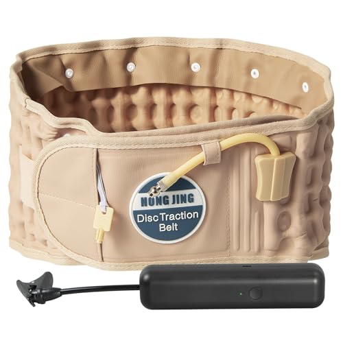 HONGJING Electric Pump Decompression Belt for Lower Back Pain Relief, Inflatable Back Reliever Lumbar Support Brace, One Size Fits 29-49 Waist