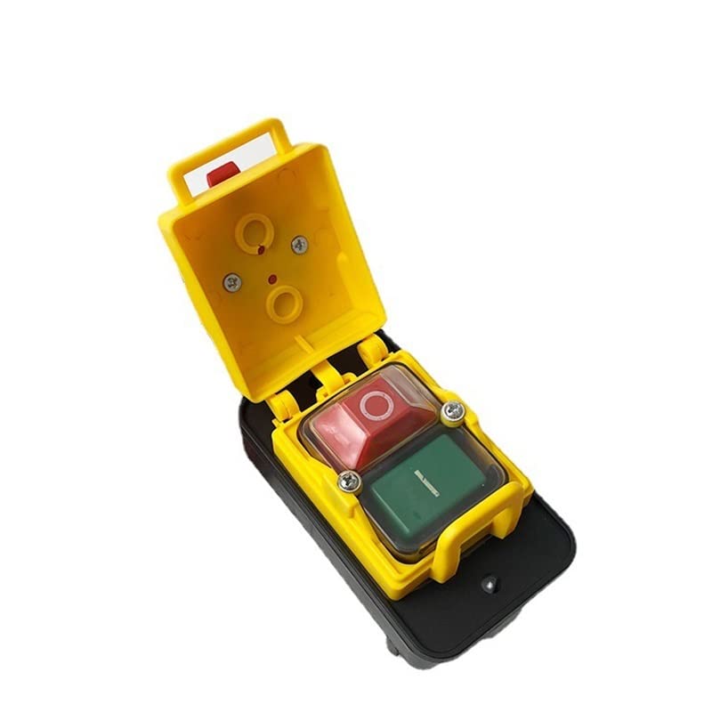 Electromagnetic Switch Starter 10 Pin On Off 15A 400V Reset Button with BCover Lock BYCZ5-A 1Pcs