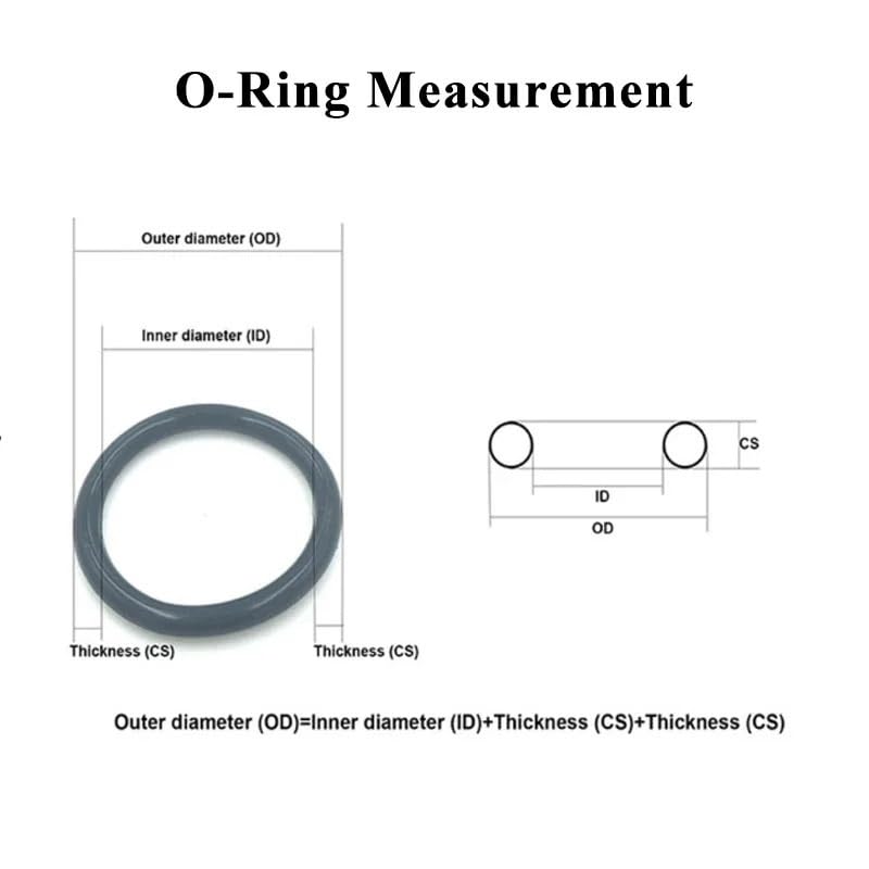 200 Uds VMQ junta tórica espesor CS 2/3/3.5/4mm anillos de sellado goma blanca OD 5-100mm para fontanería, reparación(OD 75mm,CS 3.5mm)