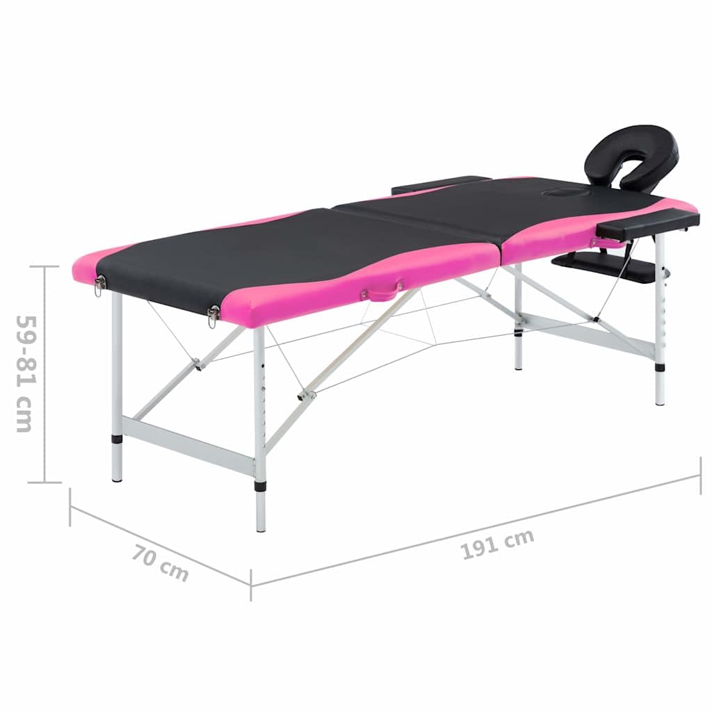 Camilla de masaje plegable, mesa de tratamiento de 2 zonas con