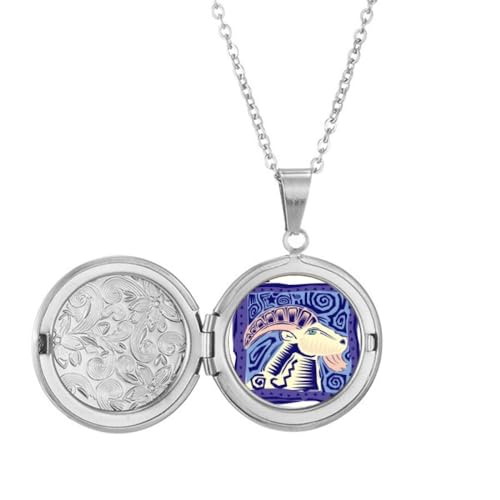 Collier médaillon constellation Bélier gravé gravure astro