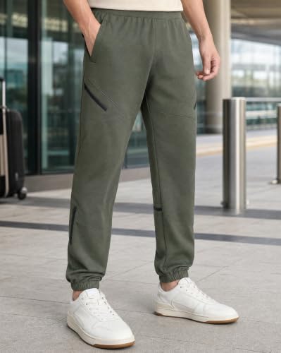 Image of NOBERO Men's Oversized Travel Joggers | Loose Fit | Baggy Relaxed Fit Joggers for Travel