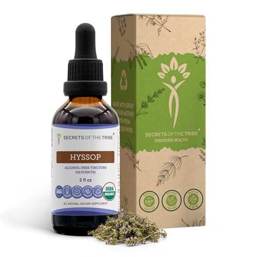 Hyssop USDA Organic | Alcohol-Free Extract High-Potency Herbal Drops | Made from 100% Certified Organic Hyssop (Hyssopus officinalis) Dried Herb (2 oz)