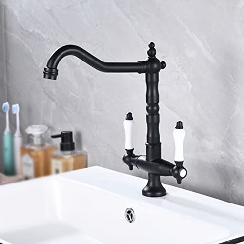 Robinet de lavabo de salle de bain en laiton antique 1 trou durable - 3