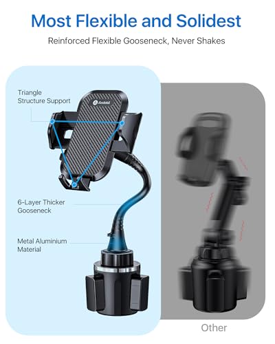 andobil Upgraded, Solidest 15in Cup Phone Holder for Car, Stable & Adjustable, Long Gooseneck Car Phone Holders for Your Car Truck Fit for iPhone 17 Pro Max 16 15 14 13 Pro Max, All Cell Phones - Image 5