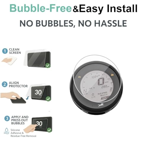 Image of Wisely Pack 2 - Screen Guard for TVS Ronin Bike - Display Digital Meter Protector - HD Clear, Full Cover - Easy Installation Kit - Tvs Ronin Instrument Cluster Accessories