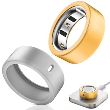 Hexasider Pacote com 2 capas de anel compatíveis com Oura Ring 4/Oura Ring Gen3/Samsung Galaxy Ring, capa de silicone macio antiarranhões para protetor de anel Oura para mulheres e homens (ouro +