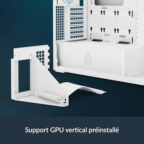 Gabinete para PC ARCTIC Xtender VG Blanco con Cristal Templado y Montaje Vertical de GPU - Torre Completa, Soporte para 2 Radiadores de 420 mm, Compatible con E-ATX, con 5 Ventiladores A-RGB Preinstalados miniatura 3