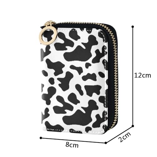 White Black Cow Print Wallet for Women Small Card Holder Wallets RFID Blocking Print Zipper Wallet with Coin Pocket3