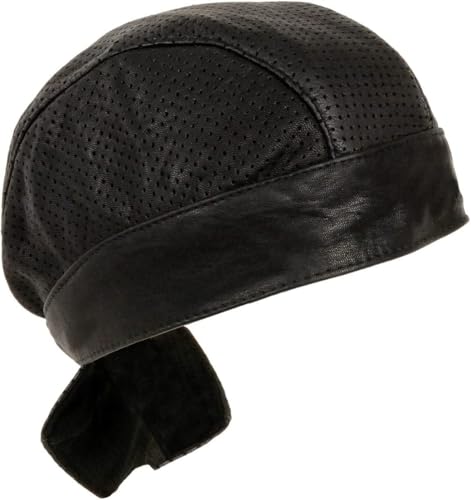 Image of Milwaukee Leather SH319 Unisex Black Leather Skull Cap