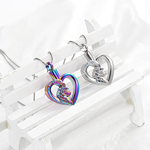 Cremation Jewelry 12 Crystal Birthstone Stainless Steel Unicorn with Heart Charm Pendant Necklace Cremation Urns Jewelry Ashes Keepsake4