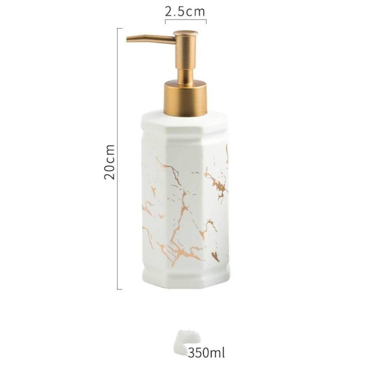 Dozownik Mydła Balsamu Hotelu Nowoczesny Dozownik Mydła Do Kuchni I Łazienki, Dekoracyjny Sześciokątny Rąk Płynie Butelka(White)