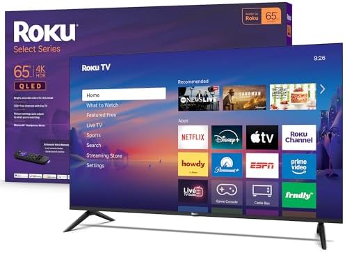 Roku Smart TV 2026 – 65-Inch Select Series, 4K QLED TV – Roku TV ...