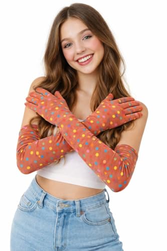 Image of Women's Driving Gloves, Printed Cotton Full Hand Summer Gloves for Protection from Sun Burn /Heat /Pollution (Pack of 1 Pair)