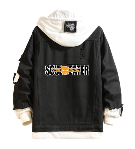 Anime Soul Eater Denim Jacket SoulEater Hoodie Jeans Hooded Sweatshirt Sweater Pullover