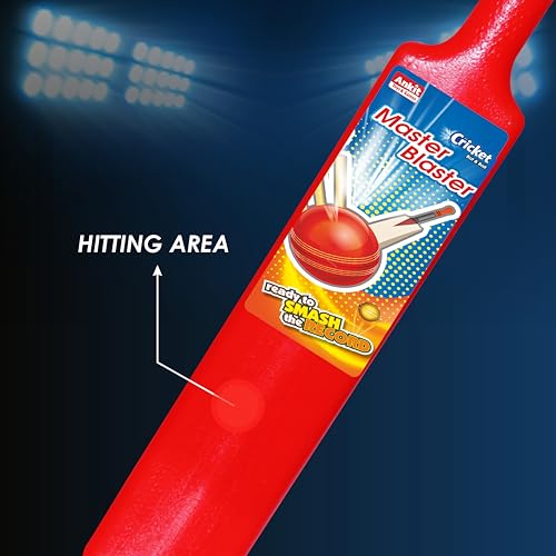 Image of Ankit Toys & Games Cricket Bat Ball No.1 44 * 7 cm for Kids - Lightweight Plastic Bat Ball Perfect for Outdoor Fun & Play Friendly and Durable Sports Toy for Boys and Girls Ages 2+ (Red)