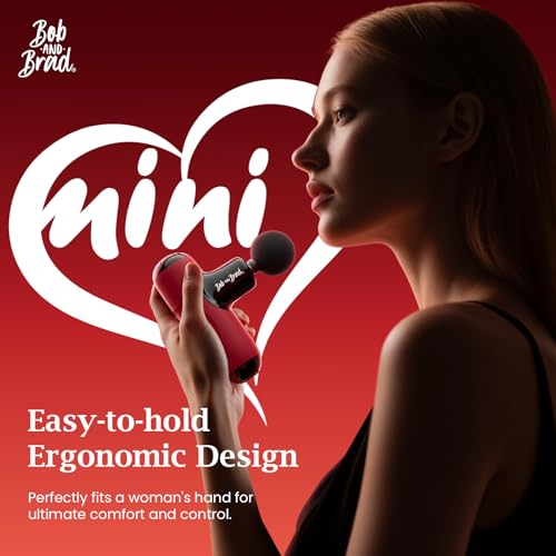 Image of BOB AND BRAD Q2 Mini Massage Gun for Women - Portable Muscle Pain Relief, Powerful Deep Tissue Percussion Massager, Ultra Quiet Handheld Massager, Designed for Travel - Red
