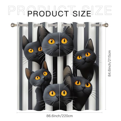 Rideau occultant avec œillets thermique au design chat chic - 7