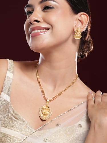 Image of Rubans Temple Necklace Set Traditional Stylish Jewellery Gift for Women & Girls