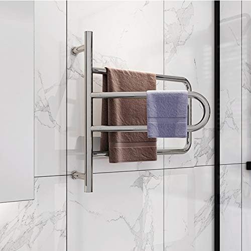 Electric Heated Towel Rack Wall Mounted 180° Rotatable Stainless Steel Constant Temperature Automatic Drying Towel Warmer for Bathroom Hardwired Connection image 3