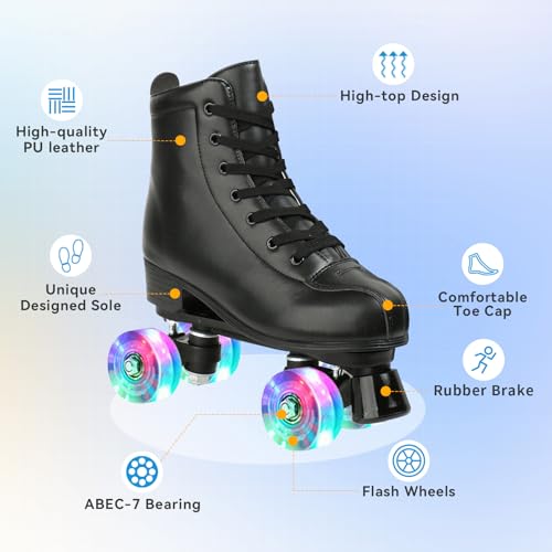 Xudrez YQLCVY549914_6147676 Roller Skate Shoes For Women Men Pu Leather High-Top Double-Row Roller Skates thumb #2