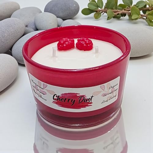 Image of Premium Dual Colour Scented Candle Set of 2 - Long-Lasting Aromatic Fragrance Ocean Blue & Cherry, Gift for Home, Spa & Decor, 100 GMS Each, up to 18 Hours Burn Time