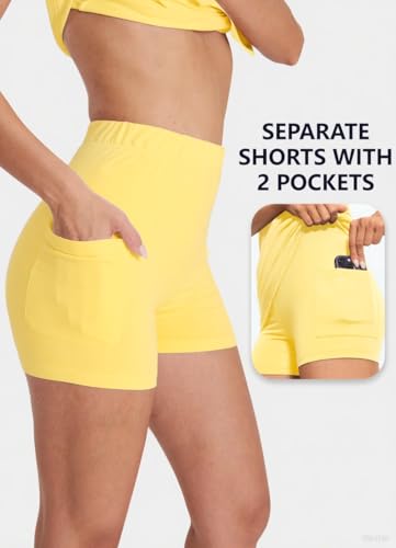 Image of Hiverlay Golf Dresses for Women with Shorts and Pockets, V-Neck Short Sleeve Tennis Dress, Workout Athletic Dresses