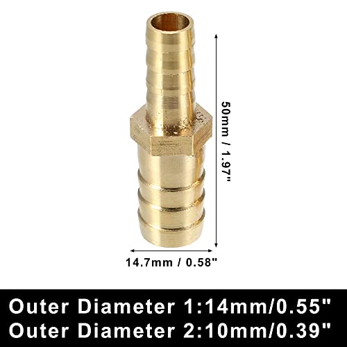 Manguera de 14mm a 10mm con conector de latón resistente X AUTOHAUX 6