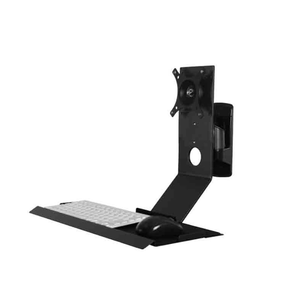 Braccio per monitor con testa girevole a gas, supporto per monitor non pieghevole con vassoio ingegnerizzato Supporto da scrivania per monitor nero
