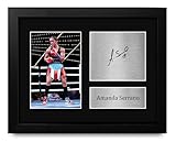 HWC Trading Amanda Serrano Gifts Printed Signed Autograph Picture for Boxer Memorabilia Fans - US Letter Framed