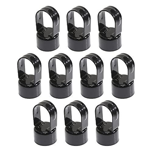 Plum Fittings Black Chain Link Fence Loop Caps | Eye Top Rail Cap | 2" (1 7/8" OD) x 1 5/8" (Pack of 10 Caps)