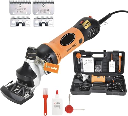 Heavy Duty Horse Clippers 600W Professional Electric Grooming Kit for Horses Goats Cattle & Livestock 6-Speed Heavy Duty Farm Haircut Trimmer for Thick Coats Equine Clippers with Accessories