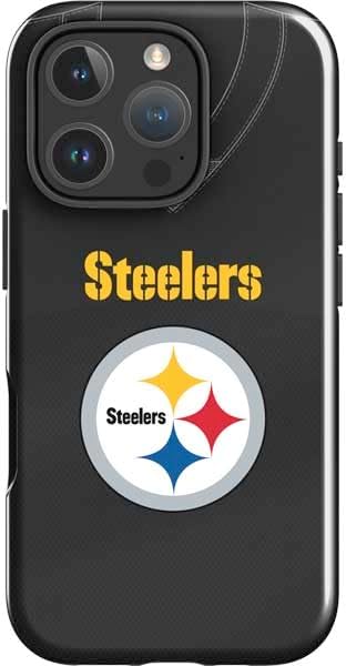 Skinit Impact Phone Case Compatible with iPhone 16 Pro Max - Officially Licensed NFL Pittsburgh Steelers Black Blast Design