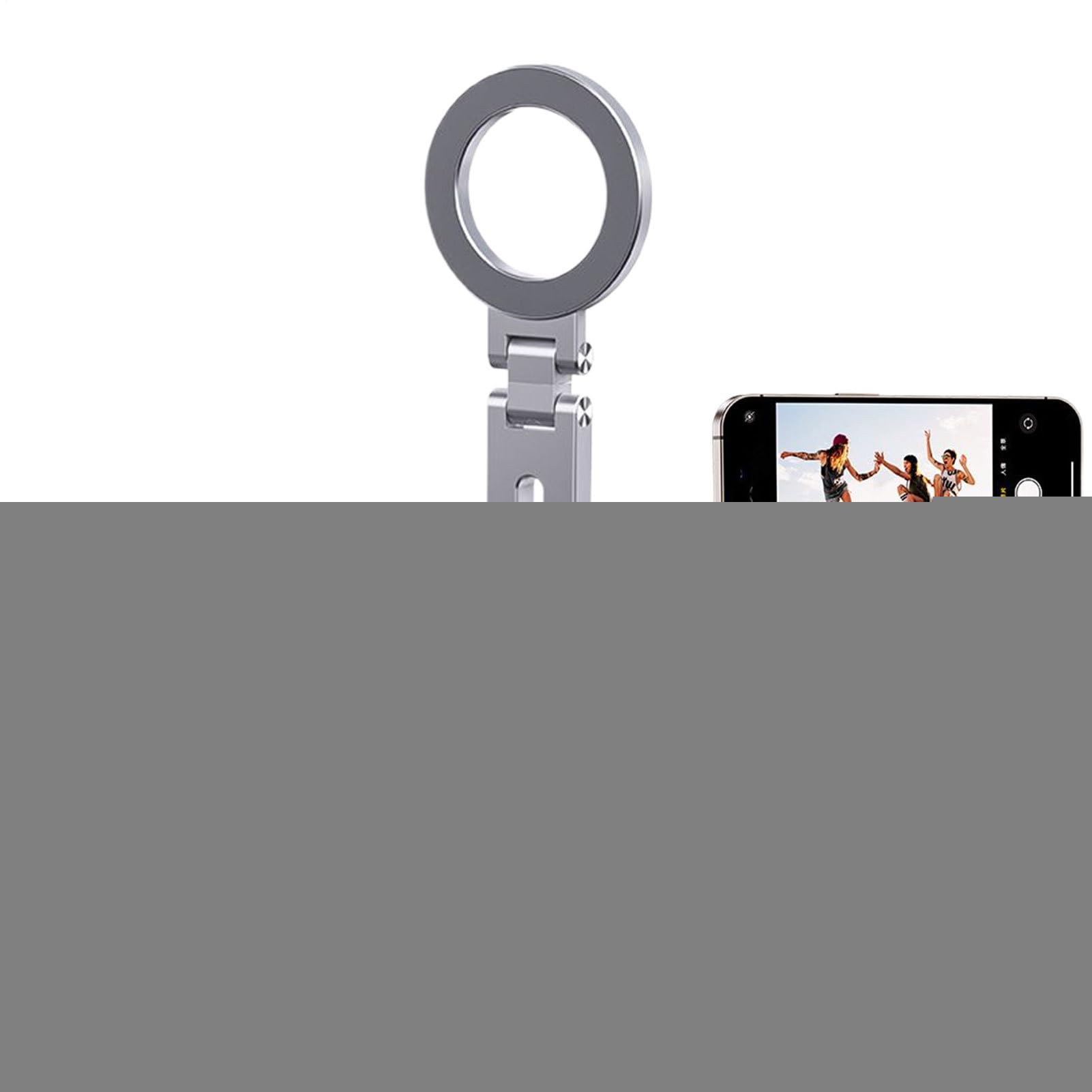Treppiede Magnetico Clip Rotante Portatile | Impugnatura Treppiede Pieghevole Da Cellulare per Casa, Ufficio, Viaggio, Registrazione Video, Selfie, Live