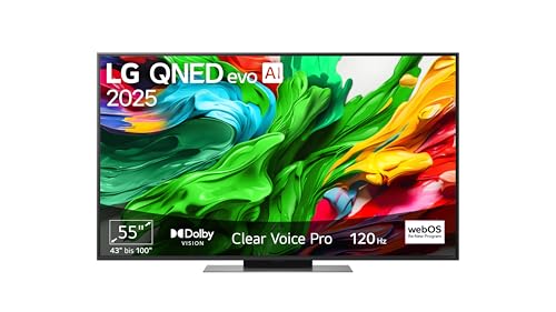 LG 55QNED86A6A TV 55 Zoll (139 cm) 4K QNED evo AI TV (α8 Gen2 4K AI Prozessor, webOS 25, 120Hz) [Modelljahr 2025]