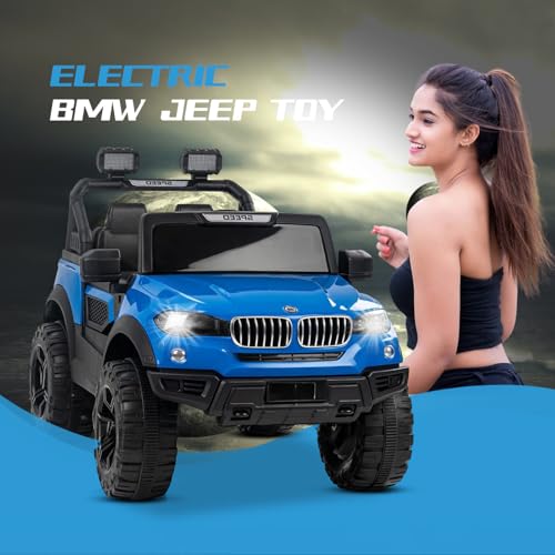 Image of Kawaii Kids Speed 888 Ride On 12V 7mah Rechargeable Battery Operated Solid Designed Jeep for 1 to 7 Year Kids| Boys| Girls| Children (Blue)