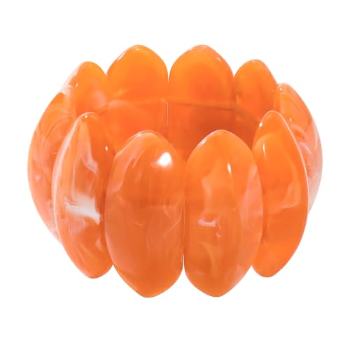 Bocar Chunky Resin Stretch Bracelets Wide Stretchable Bangle Irregular Geometric Wristband for Women Prom Holiday Jewelry Gift (SL-1009)